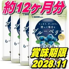 目に良い栄養素ブルーベリー約12か月分 約3か月分×4袋サプリメントシードコムス