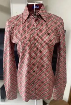 美品BURBERRY BLUE LABEL ノバチェックシャツ レッド系 Y2Kのサムネイル
