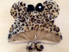 ディズニー　ファンキャップ　ファー　ヒョウ柄