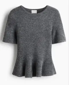 【新品】タグ付き RIB-KNIT PEPLUM TOP H&M XS
