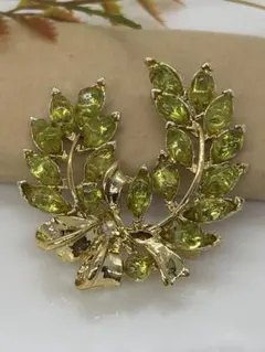年代物 Sun Bijoux AOYAMA グリーンラインストーン ブレスレット 