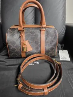 【未使用】CELINE セリーヌ｜ラージボストン｜トリオンフキャンバス CELINE】トリオンフキャンバス ラージ コスメティックポーチ (CELINE