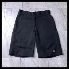 90s USA製 Dickies ダブルヒップ ワークショーツ ハーフパンツ 黒