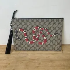美品 Gucci グッチ キングスネーク ヘビ刺繍 クラッチバッグ 473904