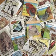 おしゃれな外国切手　オーストラリア　動物　鳥　生き物等　50種　50枚　海外切手