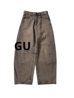 新品GU☆バレルレッグジーンズS