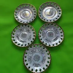 セーエー陶器　皿　ティーカップ皿　5枚　穴あき