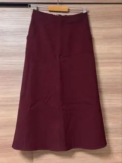 デッサン　バーガンディ　ボルドー　ロングスカート　レディースM