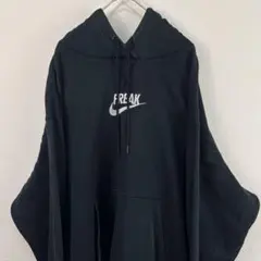 USA古着 NIKE ナイキ 刺繍 ロゴ パーカー 黒