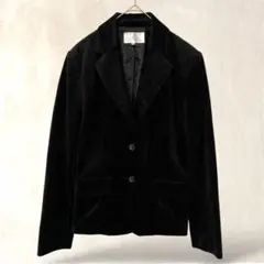 【isin／イズイン】ベロア素材　テーラードジャケット　ブラック　キレイめ　秋冬