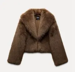 ZARA フェイクファーショートコート