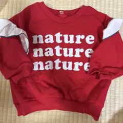natureロゴ入り レッド トレーナー