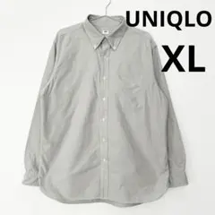 ユニクロ　UNIQLO オックスフォードシャツ　グレー　xl