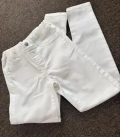 GU♡ホワイト スリムフィット ロングパンツ　130 新品未使用