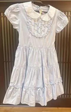 シャーリーテンプル　水色 フリル付きワンピース