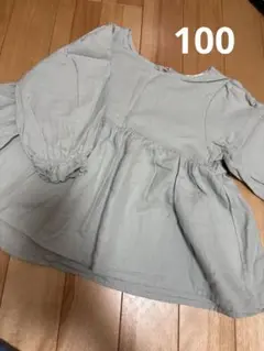 女の子　春服　長袖シャツ　110 グリーン