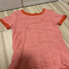 SLY オレンジと白のストライプ 半袖Tシャツ