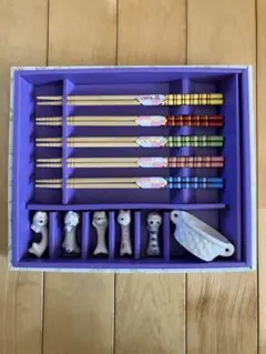 桂由美　箸と猫型箸置きとお盆セット