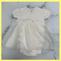 H&M ベビー ワンピース ロンパース 4-6M 70cm アイボリー チュール