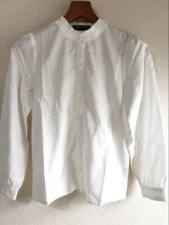 pom ponette 長袖ブラウス ホワイト