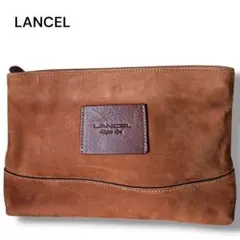 LANCEL ランセルブラウン スエードレザー クラッチバッグ