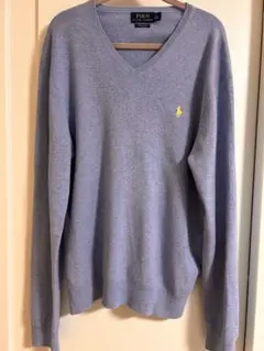 ポロラルフローレン　ライトブルー Vネックセーター M
