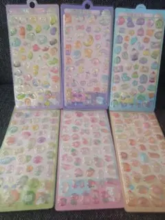 【#96】蓄光シール 夜光シール ぷっくり立体シール 6枚セット まとめ売り
