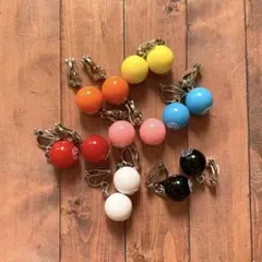 カラフル ボール イヤリング 7色セット　丸　ビーズ