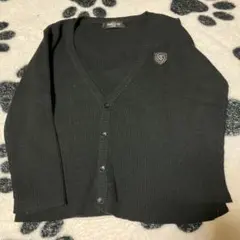 COMME CA ISM 黒 Vネックカーディガン キッズ