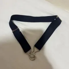 ゴム製 調整可能 クリップ付き ベルト ネイビー 制服スカートベルト