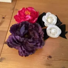 花のコサージュ 4点セット