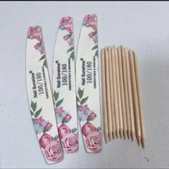⭐︎ネイルファイル３本⭐︎ウッドスティック10本セット⭐︎のサムネイル