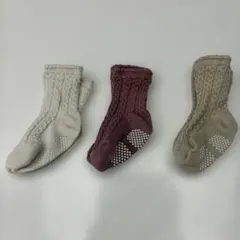 ベビー靴下 6点セット ケーブル編み　7〜9センチ　ベビー靴下　春