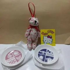【新品未使用】【非売品】サンリオ　豆皿2枚セット　子犬ストラップ