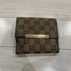 GUCCI GGキャンバス 二つ折り財布 ブルーのサムネイル