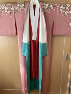 着物(振袖 袖部分カット)／肌襦袢セット