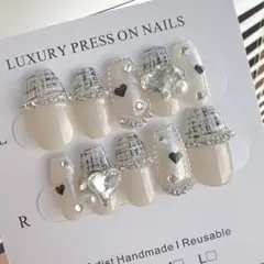 ワンホン クリスマス オーダー 韓国 ネイルチップ ハンドメイド 量産型 現品