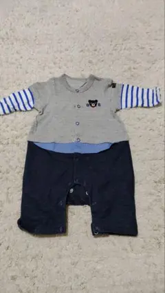 DOUBLE.B クマ刺繍ロンパース