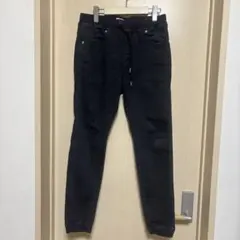 ブラックデニムパンツ スリムフィット