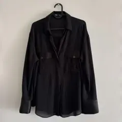 ZARA ブラック 長袖シャツ M