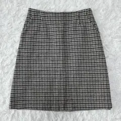 UNTITLED　アンタイトル　ガンクラブチェックナロースカート　ウール　日本製