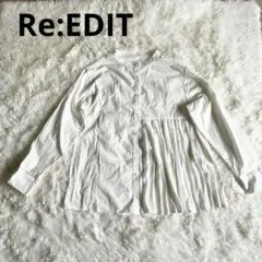 リエディRe:EDITホワイトボタンシャツ プリーツデザインのサムネイル