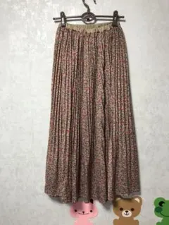 Frees'Mart オータムフラワープリーツスカート ロングスカート