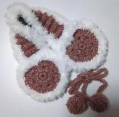 イヤーマフ　 耳あて　ハート　ポンポン付き　ハンドメイド