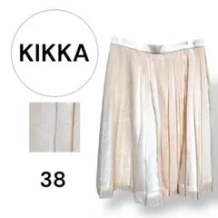 KIKKA プリーツスカート 38サイズ クリーム色　シフォン　裏地付のサムネイル