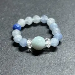 BR750 天然石 パワーストーン ビーズリング トロレアイト ブルークォーツ