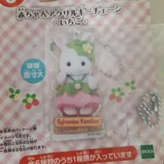シルバニアファミリー　赤ちゃんアクリルキーチェーン　しろうさぎの赤ちゃん