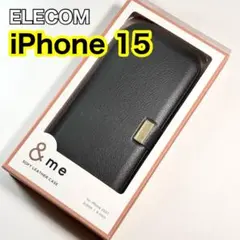 エレコム iPhone15用ソフトレザーケース 手帳型 カバー803