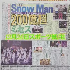 匿名配送！送料込み！ 12月26日 朝刊　 スポーツ紙全5社