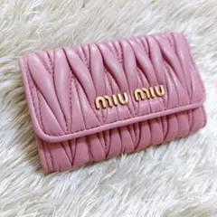 miumiu ミュウミュウ マドラス ラブレター ハート 三つ折り財布 ピンク